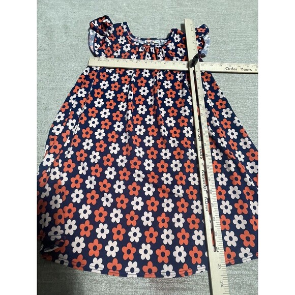 Dot Dot Smile Dress Girl’s Size 5/6 Blue Floral Short Sleeve Graphic - Picture 6 of 10